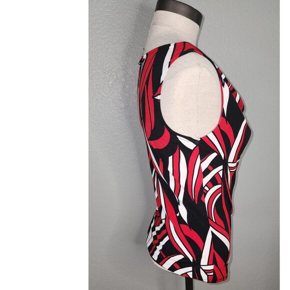 B. Works Byer California Sleeveless Blouse Red, Black, White Sz M - Picture 3 of 7